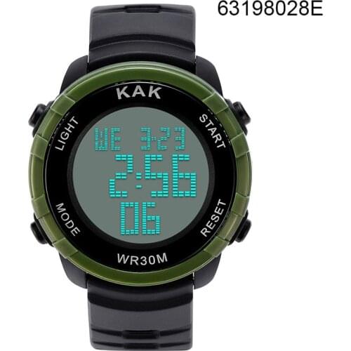 Outdoor Sport Men Digital Watch Waterproof 12-bit Green Light Fashion Casual Electronic Watch LL@17