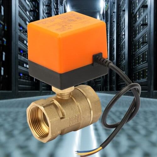 DC 12V 2 Way 3 Wire Brass Motorized Ball Valve Electrical Valve DN32 G1-1/4"