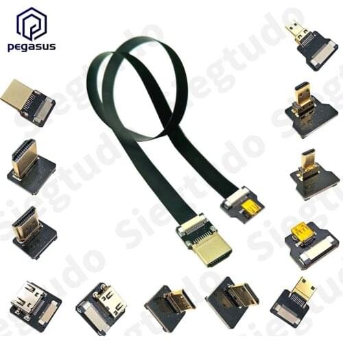 FPV Micro Mini HDMI-compatible Angled Adapter FPC Flexible Flat Cable for DJI Drone Gopro 5cm-100cm