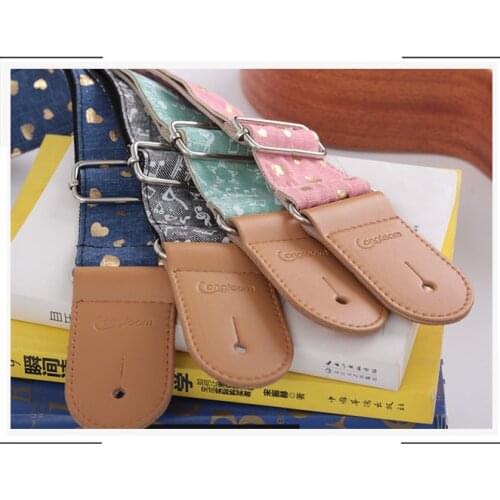 Strap Folk-Custom Genuine Heart Eletric Guitar Ukulele Guitarra Bass Accessories Parts Personalized Acoustic Cute More Colors