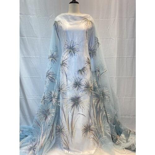 Exquisite multi-color firework sequin embroidery, high-quality French tulle lace, suitable for high-end dresses for ladies