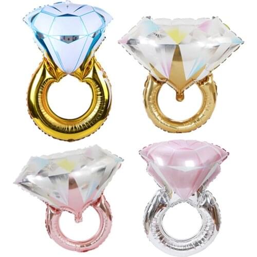 Diamond Ring Balloons Wedding Decoration Valentines Day Ring Foil Balloon Romantic Wedding Room Decorations Party Decor