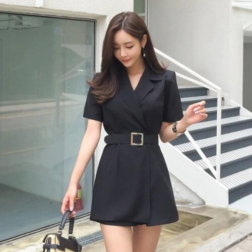 Fashion women new arrival casual regular comfortable jumpsuit vintage beach holiday temperament black wild trend playsuit romper