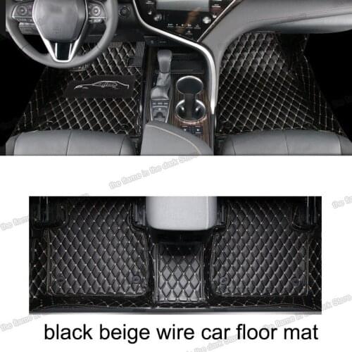 Lsrtw2017 leather car floor mats for toyota camry 2018 2019 2020 5 xv70 70 carpet interior accessories rug auto foot mat