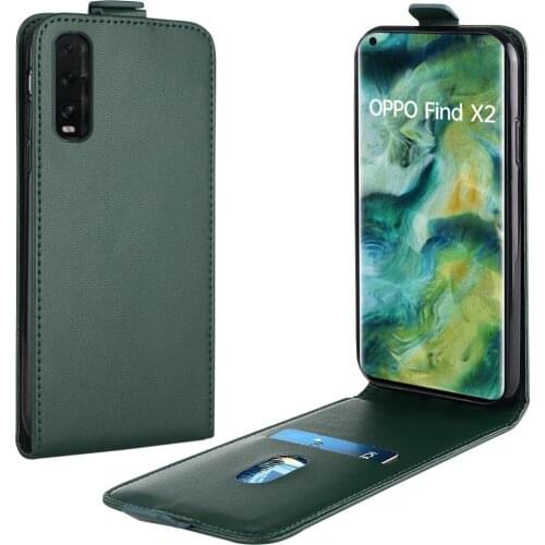 Flip Up and Down Leather Case for OPPO Find X2 Case CPH2023 PDEM10 Vertical Cover for Find X 2 Case Phone Bag