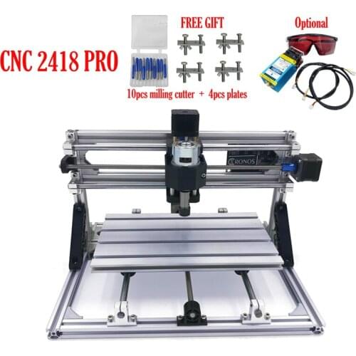 Laser CNC 2418 with ER11 DIY Mini CNC Engraving Machine Laser Engraving PCB PVC Milling Router Lathe 500MW 2500MW 10W 15W