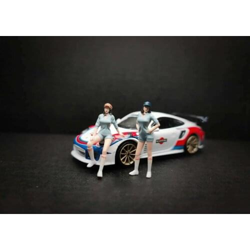 1/64 Scale Resin Die-casting Car Model Duo Car Scene Doll Model Scene Layout Collection Decoration Toy