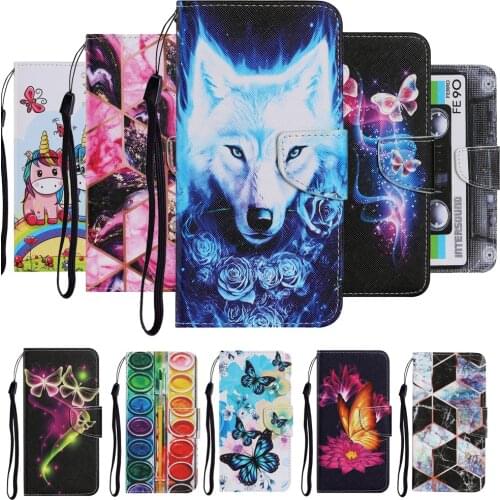 Fashion Painted Phone Case For Redmi Note 8T 9A 9C 9 Pro 7 7A 8 8A Cover For Xiaomi Mi Note 10 Lite Magnetic Flip Wallet Cases