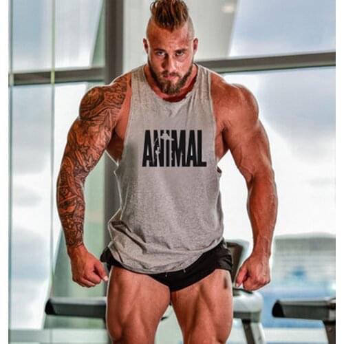 Animal Beast Fashion Cotton Sleeveless Tank Top Men Fitness Muscle Shirt Mens Singlet Bodybuilding Workout Gym Vest Fitness Men