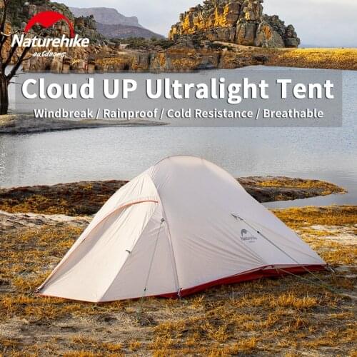 Naturehike Cloud Up 1 2 3 Persons Upgrade Camping Tent Ultralight 20D Silica Gel Double Layer Tent Hiking Travel Picnic Outdoor