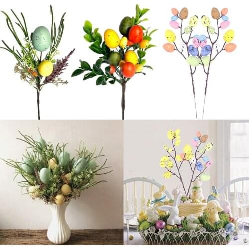 20Pcs Happy Easter Eggs Rattan Wreath Easter DIY Hanging Garland decor Kids Gift Garland Rattan Favor Easter Decoration Supplies