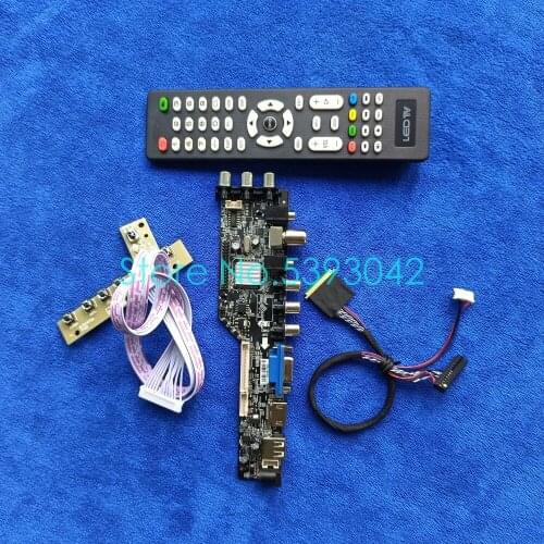 Fit LTN156AT05-001/101/301/302/307/401 DVB-C signal digital 1366*768 LCD screen 40Pin LVDS VGA USB 3663 controller card kit