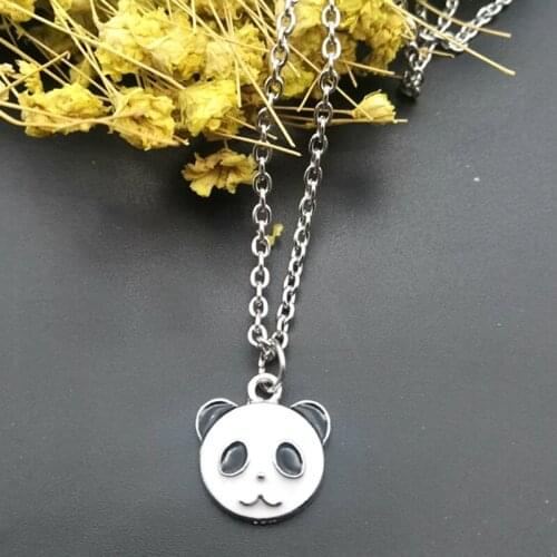 Cute Bear Panda Pendant Charms Chokers Necklaces Simple Statement Style Party Birthday Gift for Women Gril Children New Fashion