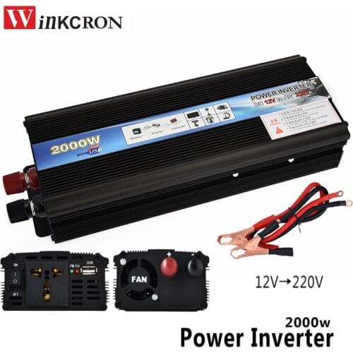 Car Inverter 2000W DC 12 V to AC 220 V Professional Power Inverter Charger Transformer Vehicle Power Inverter Power Switch