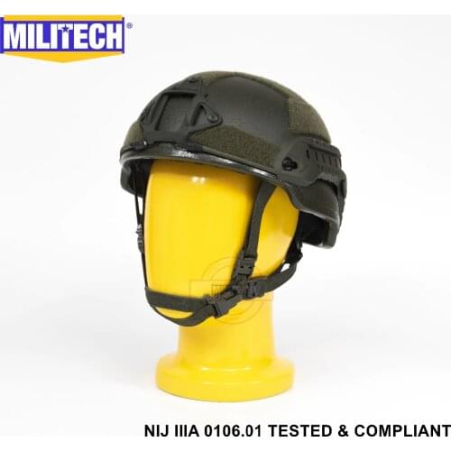 ISO Certified NIJ Level IIIA 3A Militech OD 2019 ARC Mid Cut Bulletproof Sentry XP Aramid Ballistic Helmet With 5 Years Warranty