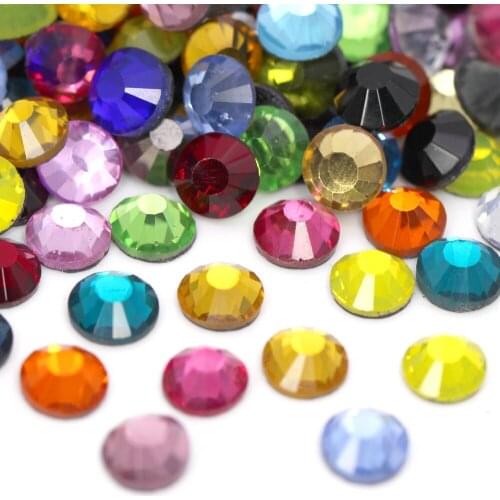 Multicolor 1440/288Pcs Rhinestones DMC Hotfix Rhinestone For Clothes Glass Flat Back Strass Iron On Crystals For Decoration DIY