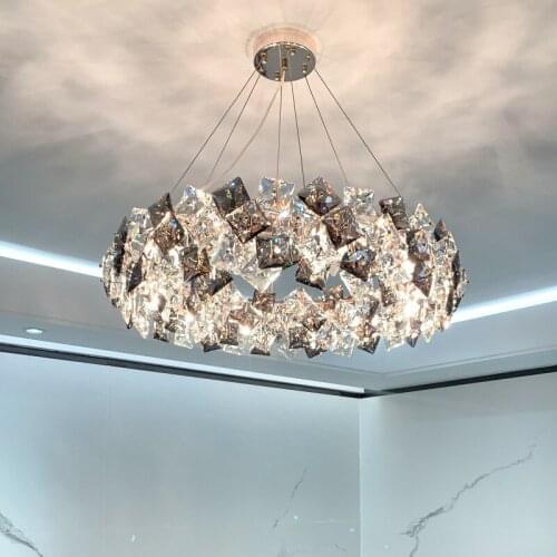 New Modern Crystal Chandelier For Living Room Luxury Home Decor Hanging Light Fixture Kitchen Island Round Lamps