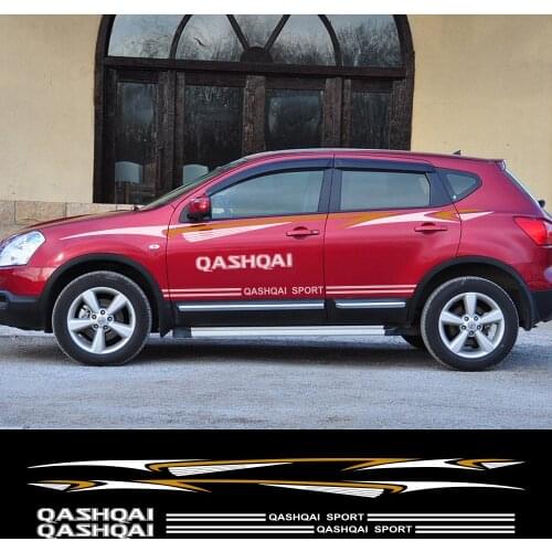 1Set Sport Car Stickers And Decals For Nissan Qashqai J11 J10 Auto Door Side Skirt Reflective Car Body Decor Decals Accessories