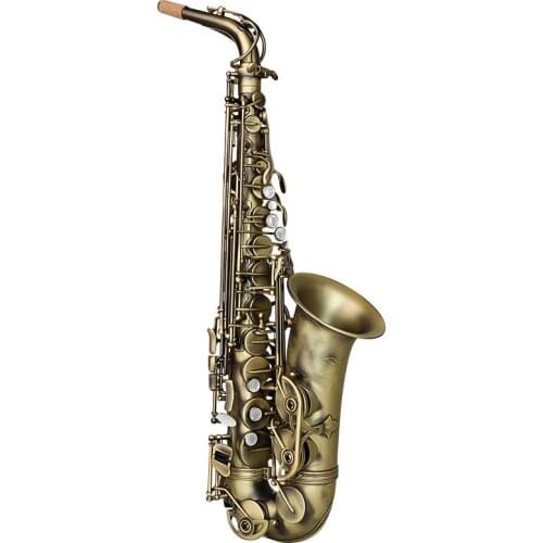 High Grade Antique Eb E-flat Alto Saxophone Sax Abalone Shell Key Carve Pattern with Case Gloves Cleaning Cloth Straps Brush