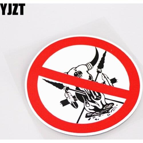 YJZT 11CM*11CM Personality PVC Car Sticker Warning Mark Prohibit Shooting Decal 13-0965