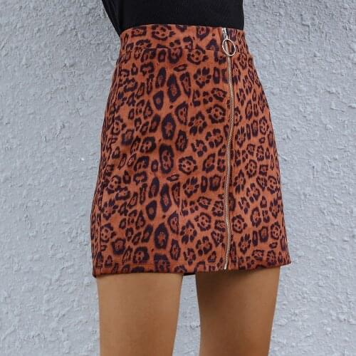 2021 Autumn Fashion New Hot Sale Women Leopard Print Zipper A-line Sexy Daily Urban Leisure Versatile Popular Comfortable Skirts