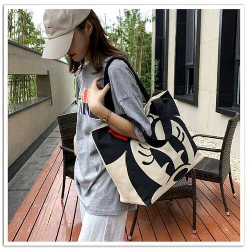 Disney Mickey mouse Kraft paper lady shoulder bag women handbag High capacity cartoon shopping bag