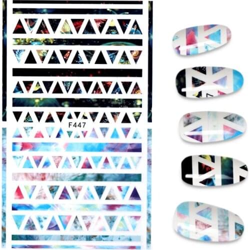 1 PC Letters Adhesive 3D Nail Sticker Foil Decals For Nails Sticker Art Geometry Nail Art Decorations Designs Tool