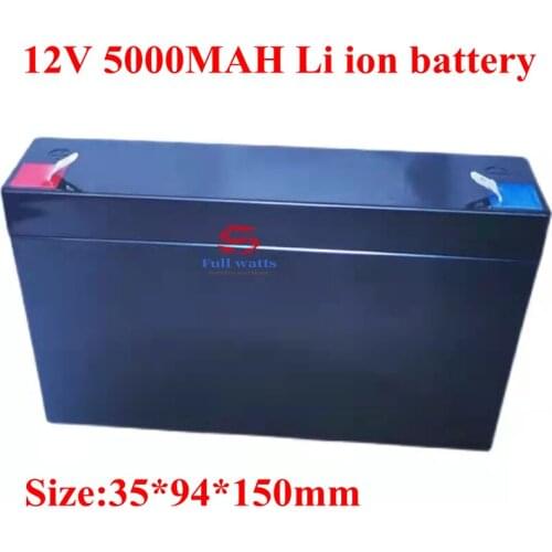 1pc 12v 5000mAh Li Ion Rechargeable Battery 12v 5ah Lithium Ion Battery Pack for Solar Power Light Street Car Camera Recorder