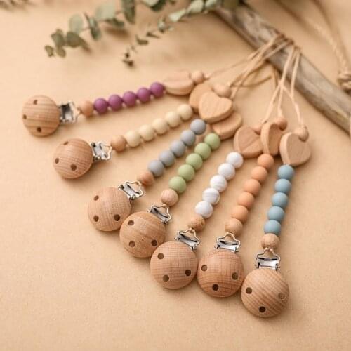 1PC Baby Pacifier Chain Clips Dummy Holder For Nipples Clips Silicone Love Shape Teething Baby Birthday Gifts For Cute Baby Girl