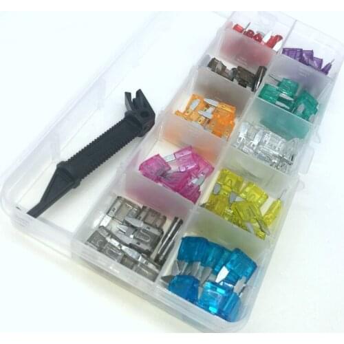 100pcs Mini Auto Car Blade Fuses Assortment Kit with Black Puller 2A-30A For Car Auto Truck