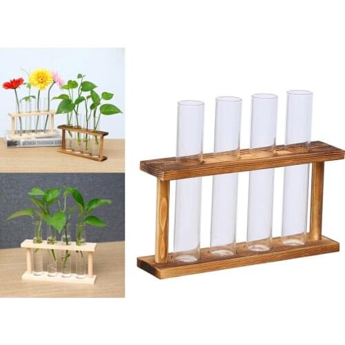 2 Pieces Wall Bracket Planter Test Tube Flower Vase Table Top Glass