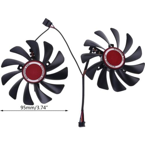 2pcs 95mm FDC10U12S9-C CF1010U12S Cooler Fan Replace for XFX Radeon RX580 RX590 Graphics Card Cooling Fan