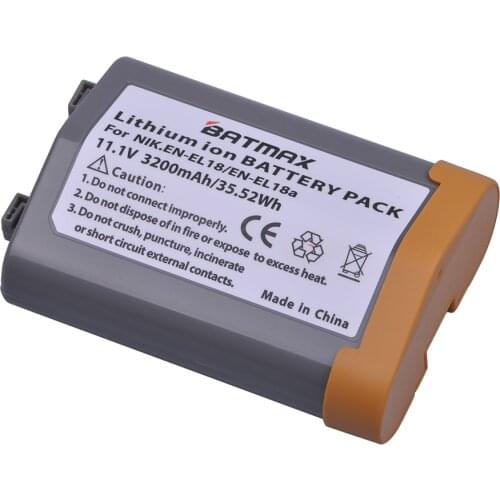 Batmax EN-EL18 EN EL18 1PC ENEL18 EN EL18 Camera Battery for Nikon D4, D4S, D5 Cameras Nikon MB-D12, D800, D800E Battery Grip
