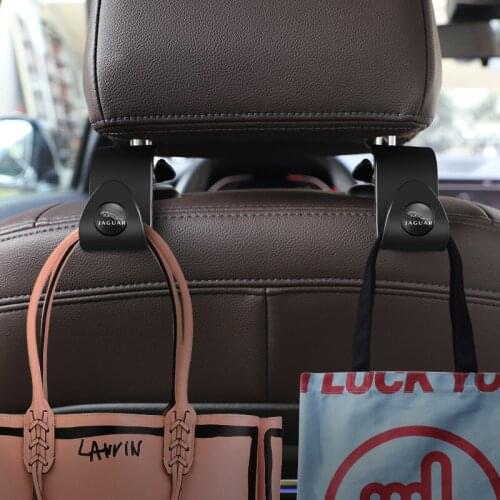 2Pcs Car Lnterior Universal Seat Headrest Back Hook For Jaguar X S F XF XE XJ XK XEL XFL XJL XJ6 XJS XKR XFR F-Type F-Pace E-Pa