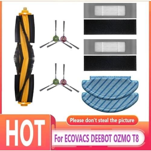 For ECOVACS DEEBOT OZMO T8 / T8 AIVI Main/Side Brush Dust Bag Filter Mop Parts Robot Vacuum Cleaner Replacement Accessories
