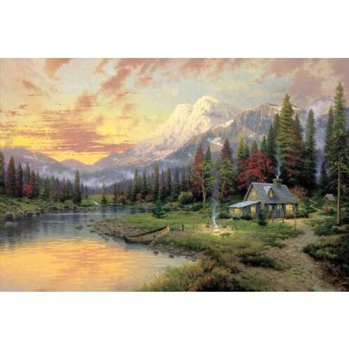 Forest Canvas Landscape Paintings Mediterranean Smoke Curf Dust Canvas Poster Print for living room bedroom home decoration