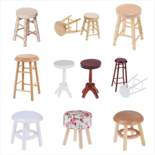 Simulation Small Sofa Wooden Furniture Chair Model Toys for Doll House Decoration 1:12 Dollhouse Miniature Accessories