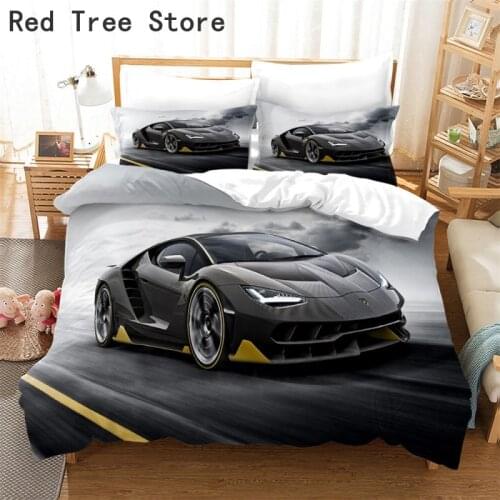 3D Printed Race Car Comforter Bedding Set Boy Kids Adults Duvet Cover Sets Quilt and Pillowcase 2/3 Pieces Bedroom Decoration