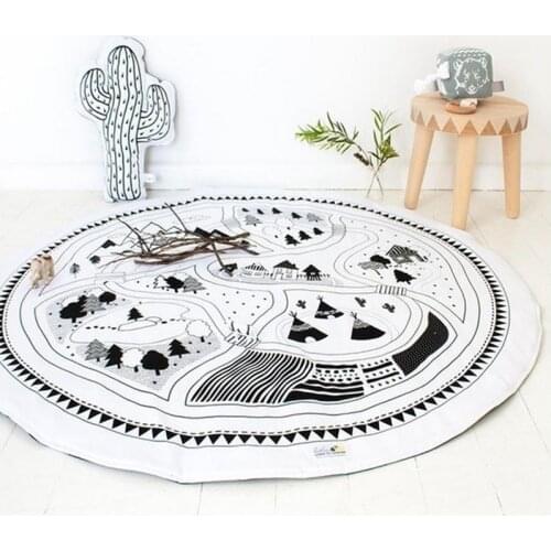 2020 Hot Sale Baby Children Climbing Mat Game Mat Crawling Mat Room Decor Photo Props Animal Carpet Game Blanket Round Carpet