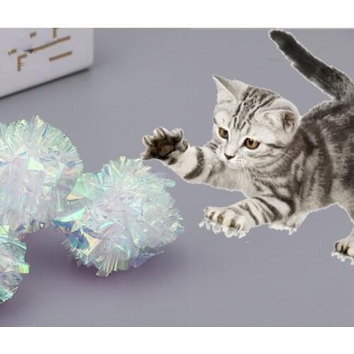 Crinkle Ball Cat Toy Interactive Sound Ball Scratch-resistant Cat Ball Pet Toy Slam Ball Colorful Paper Ball Cat Scratcher