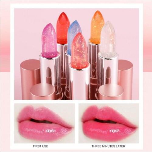 1 Pcs Natural Nourish Jelly Lip Balm Temperature Changed Color Lipstick Long Lasting For Lips Care T1158