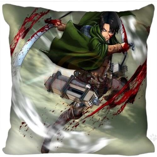 H+P#56 New Hot Custom Pillowcase attack on titan#3 soft 45x45 cm (Twin sides) Pillow Cover Zippered SQ01003@H056