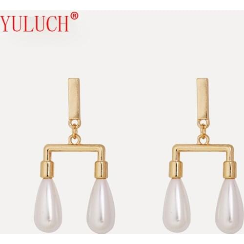 YULUCH 2018 New Creative U-shaped temperament alloy pearl earrings fashion elegant gentle woman jewelry gift