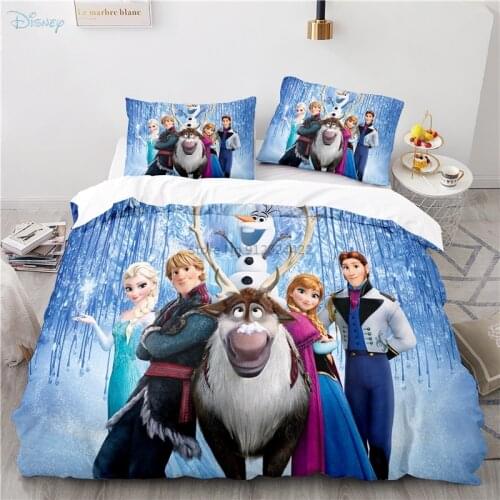 New Disney Frozen 3d Bedding Set Cartoon Duvet Cover Pillowcases Adult Kids Bedclothes Europe/Australia/USA Twin Full Queen King