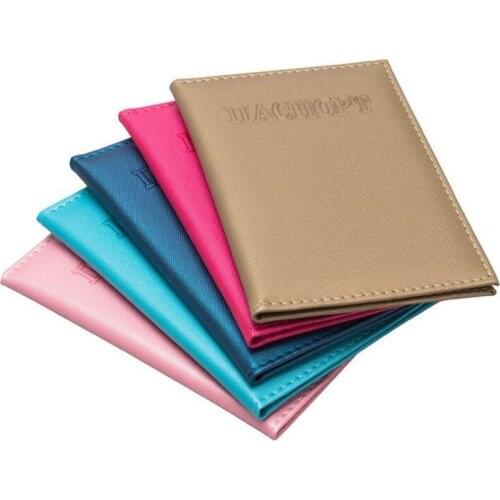 1Pc Passport Cover Solid Color Passport Case For Women Travel Passport Holder Fashion Passport Wallets Card Case
