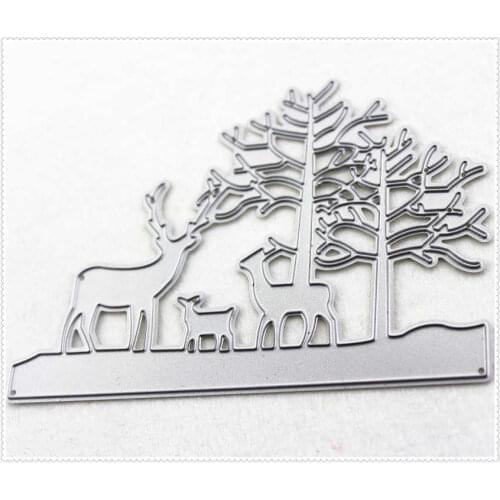 PANFELOU 10*11CM Metal craft Forest and magical deer paper die cutting dies for Scrapbooking/DIY Home decor halloween cards