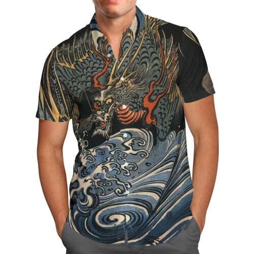 Dragon 3D Print Beach Hawaiian 2021 Summer Vintage Shirt Short Sleeve Shirt Streetwear Oversized 5XL Camisa Social Chemise Homme