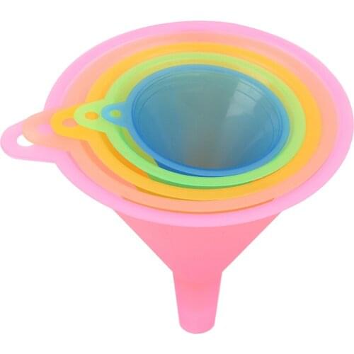 Pinkycolor Translucent 5pcs/set Kitchen Mini Funnel Food-grade Material Bar Wine Flask Funnels