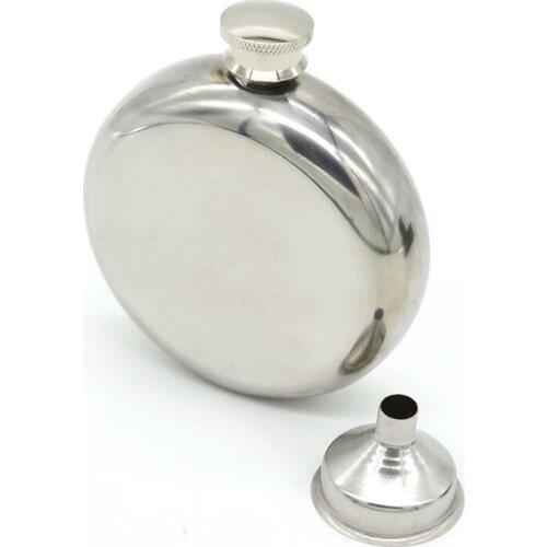 150ml Stainless Steel Whisky Hip Flask Portable Outdoor Flagon Silvery Alcohol Bottles Wine Pot with Funnel LX8138