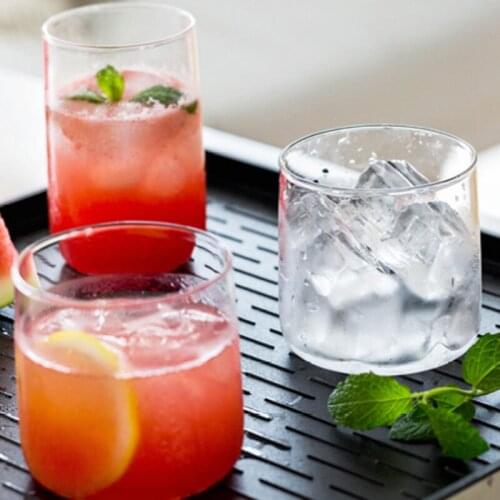 300ml Transparent Glass Coffee Cup Milk Tea Cocktail Glass Can Glass Mugs Juice Beverages Cup Home Office Bar Drinkware